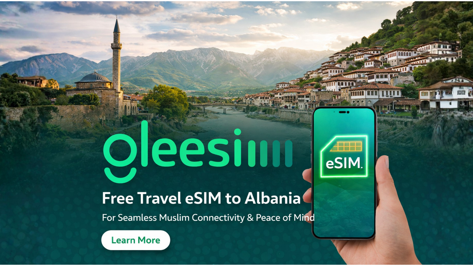 Free travel eSim to Albania scaled